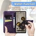 thumbnail image 4 of Butterfly Embossed Wallet Case for Motorola Moto G power 2025 / 2026, PU Leather Flip Cover with Card Holder, Kickstand & Lanyard, Shockproof,,Deep purple, 4 of 8