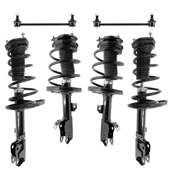 Detroit Axle - 3.5L 6pc Struts Sway Bars for Toyota 2013-2018 Avalon 4 Front Rear Struts with Coil Spring 2 Front Sway Bar End Links 2014 2015 2016 2017 Replacement Suspension Kit