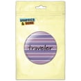 thumbnail image 1 of Traveler Stripes purple Refrigerator Button Magnet, 1 of 2