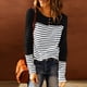 thumbnail image 2 of Camisas Para Mujer Camisetas de Gran Tamaño Manga Larga Casual Moda Cuello Redondo Estampado A Rayas Camiseta de Cuello Redondo Blusa Superior Odeerbi ODB135707, 2 of 5
