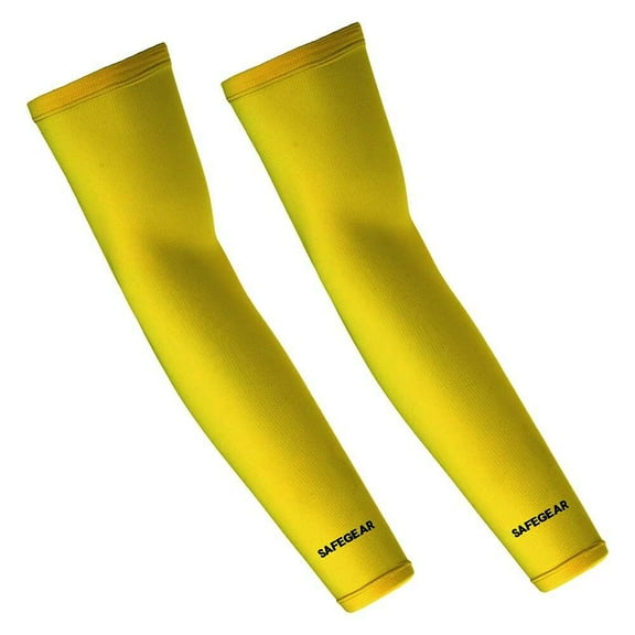 Cooling Arm Sleeves, Breathable, Moisture Wicking, Protective Arm Sleeve, High Visibility Lime Green, 1 Pair, SAFEGEAR