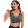 thumbnail image 5 of A AGROSTE Women's Zip Front Closure Sports Bra - Seamless Wirefree Post Surgery Zipper Padded Racerback Workout Gym Yoga Bras, 5 of 7