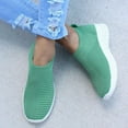 thumbnail image 5 of Hessimy Wedge Sneakers for Women Slip on Knit Mesh Shoes Breathable Sock(Mint Green,8), 5 of 5