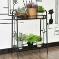 thumbnail image 2 of Costway Heavy Duty 2 Tier Metal Flower Pot Rack Plant Display Stand Shelf Holder Decor, 2 of 7