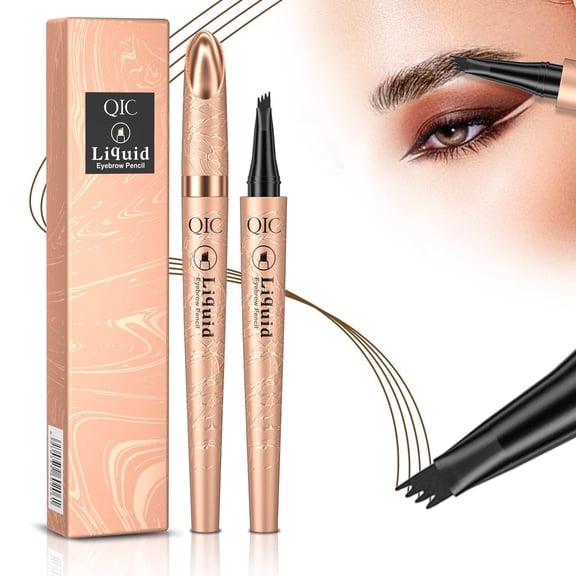 Microblading Eyebrow Pen,2024 Upgraded 3D Waterproof Microblading Eyebrow Pencil,4-Tip Eyebrow Pencil, Natural Makeup Long-Lasting Fine Stroke Magic Eyebrow Pencil,Dark Brown