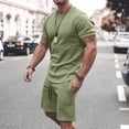 thumbnail image 1 of Camisas de verano Kakina CMSX para hombre, liquidación, conjunto de 2 piezas de camiseta informal de manga corta y pantalones cortos deportivos ajustados., 1 of 7