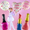 thumbnail image 4 of Hoppin Gee 6Pcs Pink Girls Makeup Theme Lipstick Aluminum Balloons, Pink Birthday Decorations, 4 of 7