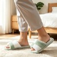 thumbnail image 2 of Agkizg Womens Fuzzy Slippers, House Slippers, Colorblock Open Toe Fuzzy House Slippers Soft Plushes Comfortable Casual Indoor Bedroom Daily Slippers, 2 of 7