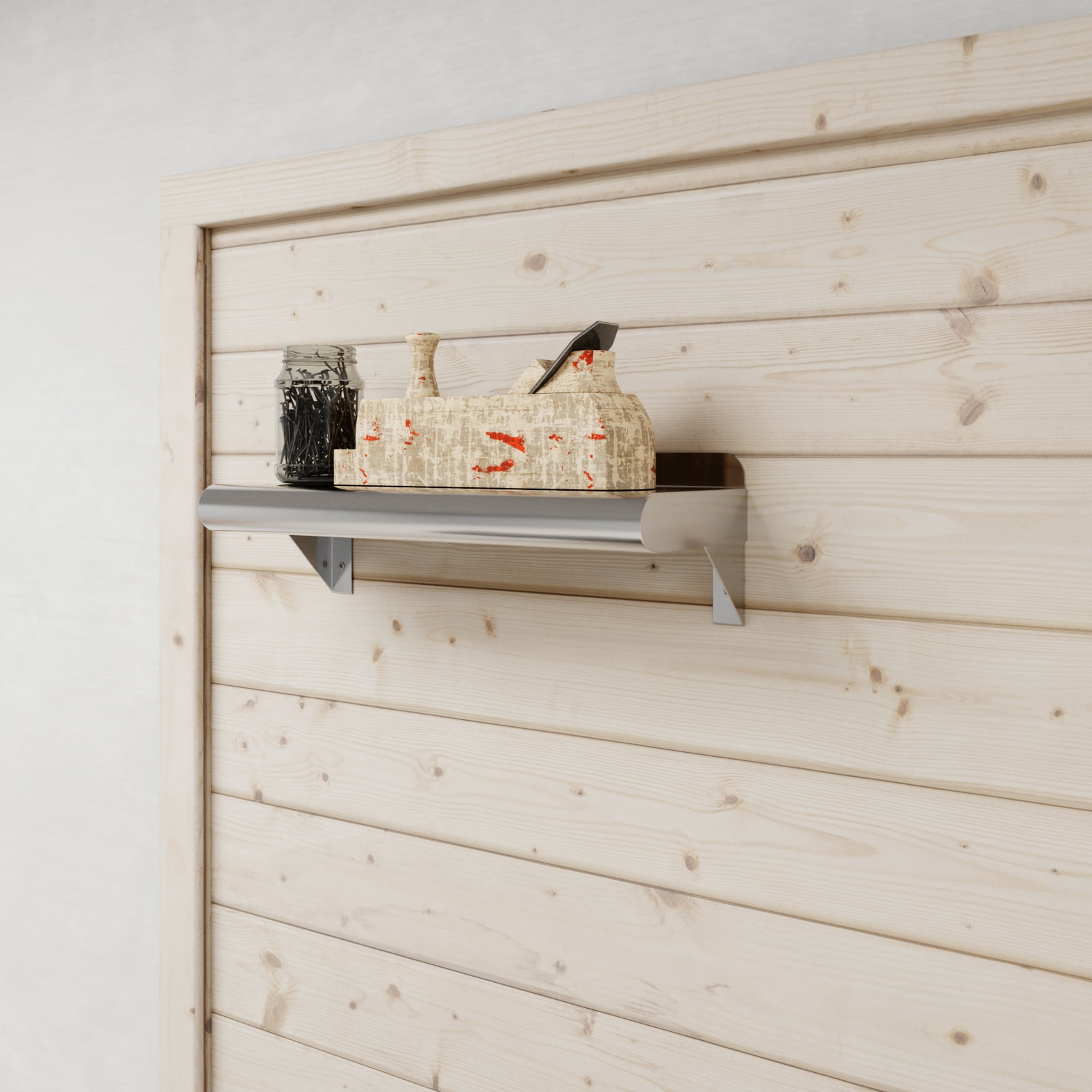 AmGood 6 in. x 16 in. Stainless Steel Wall Shelf | NSF Certified | Appliance & Equipment Metal Shelving | Kitchen, Restaurant, Garage, Laundry, Utility Room