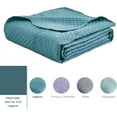 thumbnail image 4 of Oversized King Bedspread Lagoon 128x120 Extra Wide, Ultrasonic Coverlet Bedding Set, Lightweight Thin Comforter, Reversible, 4 Piece, 100% Microfiber, King/Cal King, Lagoon, 4 of 6