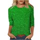 thumbnail image 2 of Fiudx Ofertas Flash Del Día Solo En Línea Blusa Holgada con Cuello Redondo Retro y Manga Tres Cuartos a La Moda para Mujer, 2 of 5
