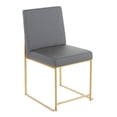 thumbnail image 2 of High Back Fuji Contemporary Dining Chair in Gold and Grey Faux Leather by LumiSource - Set of 2, 2 of 5