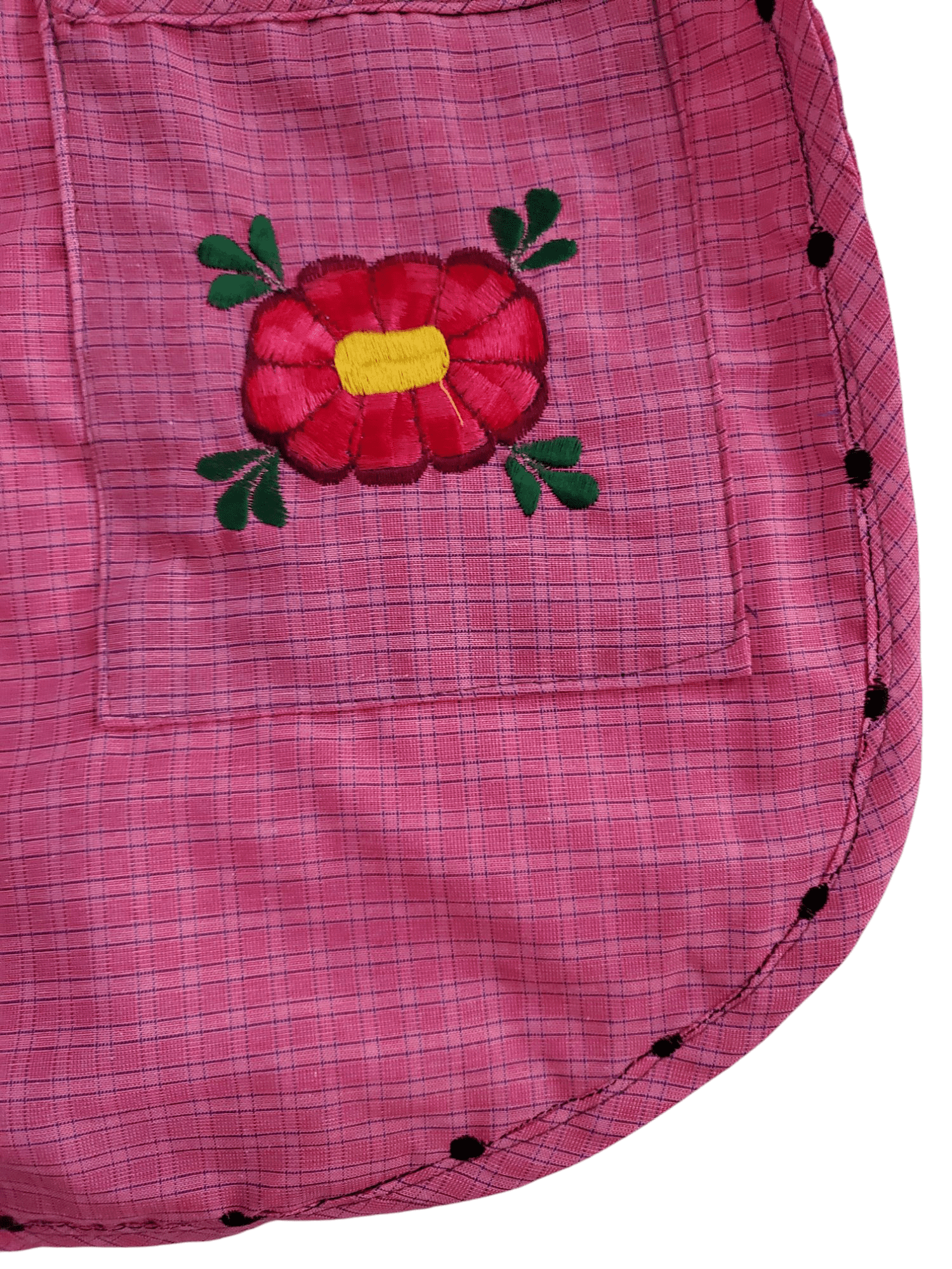 Authentic Traditional Mexican Apron for Women with Pockets and Beautiful Flower Embroidery - Mandiles para Mujer Mexicanos Mandil escapulario mandil Artesanal cobbler apron smocks - Pink