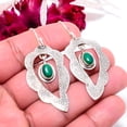 thumbnail image 2 of Malachite 925 Sterling Silver Handmade Earring 2.07" E83362, Christmas Gift, 2 of 4