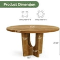 thumbnail image 2 of Finmind 47.2" Solid Wood Round Dining Table, Farmhouse Kitchen Table for 4-6 People, Rustic Wooden Circle Table for Dining Room, Living Room, Brown, 2 of 7