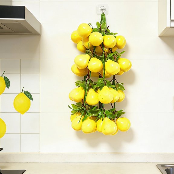 5 Strings Artificial Fruit Hanging Ornaments, Pomegranate Bunch Lifelike Fruit for Home Kitchen Wall Decor, Farmhouse Hanging Fruit Decorations, Photography Props for Styling and Parties