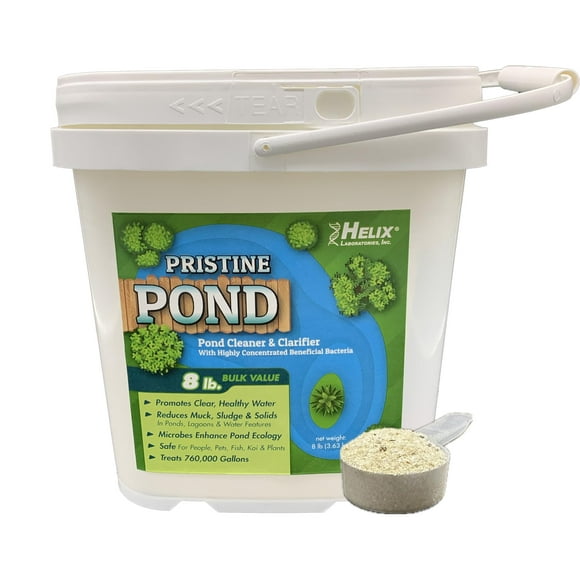 Nettoyant et Clarifiant pour Étang - Traitement Extérieur pour Enlever la Boue et la Boue avec des Bactéries Naturelles pour une Eau Claire dans les Étangs Extérieurs, Sûr pour les Poissons et Plantes Vivantes - 8lbs, Traite 760k Gallons