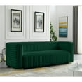 thumbnail image 2 of Maklaine Contemporary 31.5''H x 88''W x 35''D Green Velvet Sofa, 2 of 13