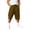 Khaki, variant on Mens Big and Tall Capri Cargo Pants Solid Color Baggy Capris Elastic Waist Drawstring 3/4 Length Cropped Trousers Fashion Streetwear Khaki XXL