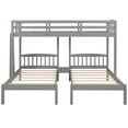 thumbnail image 6 of Wood Twin over Twin & Twin Triple Bunk Bed with Built-In Nightstand, 3 Bed Bunk Bed(Gray), 6 of 9