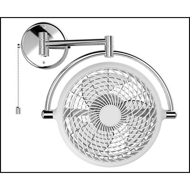 VIVI 8 in. White Swivel Fan with Folding Arm