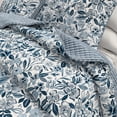 thumbnail image 2 of Floral Quilt Set - Lightweight, Soft, All-Season - 3-Piece Reversible Coastal Bloom Bedding Set (King / California King, Blue), 2 of 6