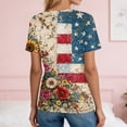 thumbnail image 7 of Women's 250th Anniversary USA Shirt Patriotic Flag Print V-Neck Button Short Sleeve T-Shirts, 7 of 7