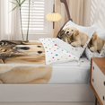 thumbnail image 5 of Homewish Kawaii Dog Cat Zipper Twin Comforter Sets with Fitted Sheet and 2 Pillowcases,Pet Love Theme Zipper Bedding Set,White,Polkadot Reversible,4pcs, 5 of 8