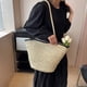 thumbnail image 3 of Bolso de hombro grande de paja para mujer, bolso de mano para playa, bolso de mano para verano, 3 of 6