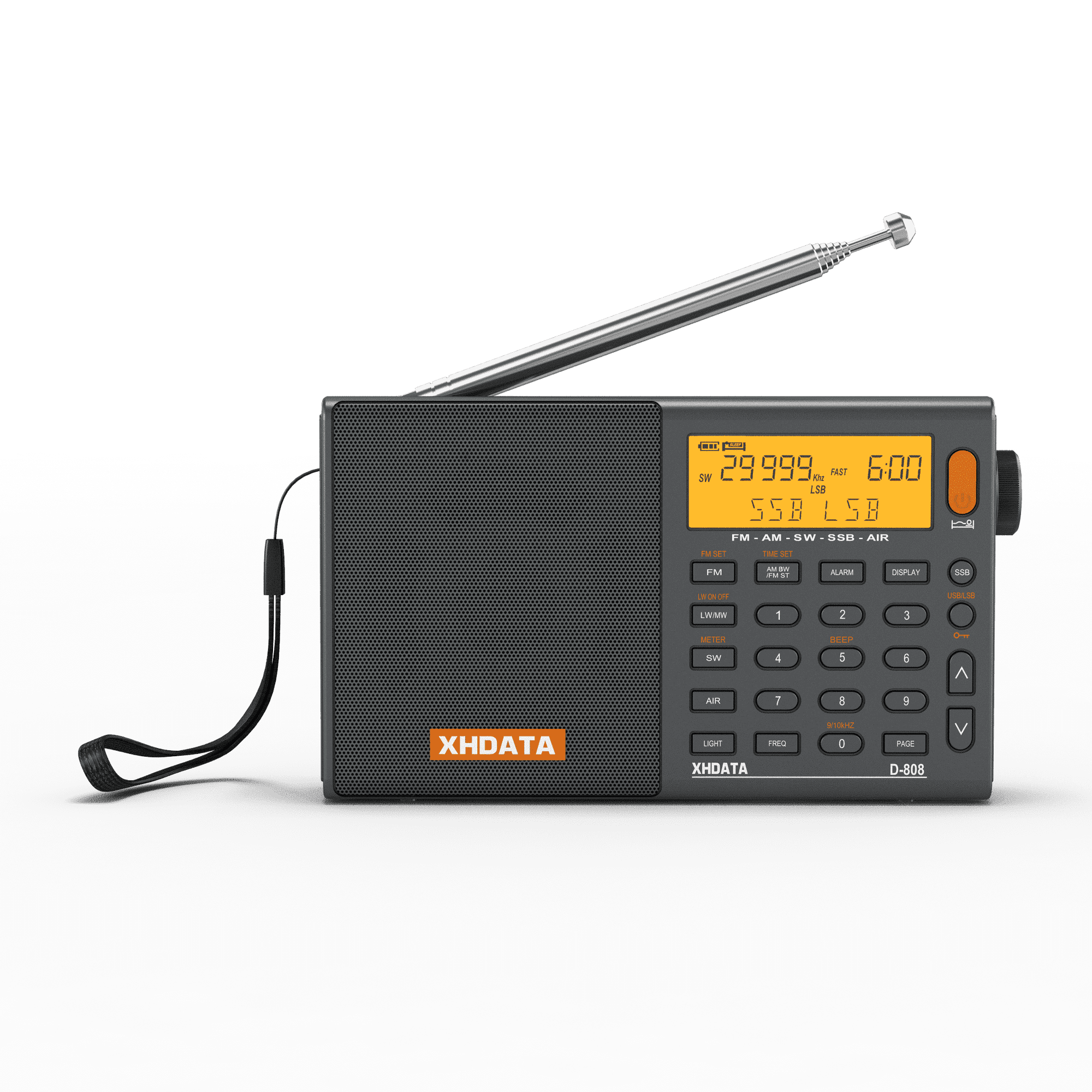 XHDATA D-808 Portable Shortwave Radio, FM/LW/MW/SW/AIR SSB Receiver with RDS