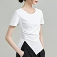 thumbnail image 5 of Women's Short Sleeve Workout Tops Ruched T-Shirts with Side Slit, Breathable Athletic Exercise Tee Shirts, 5 of 5