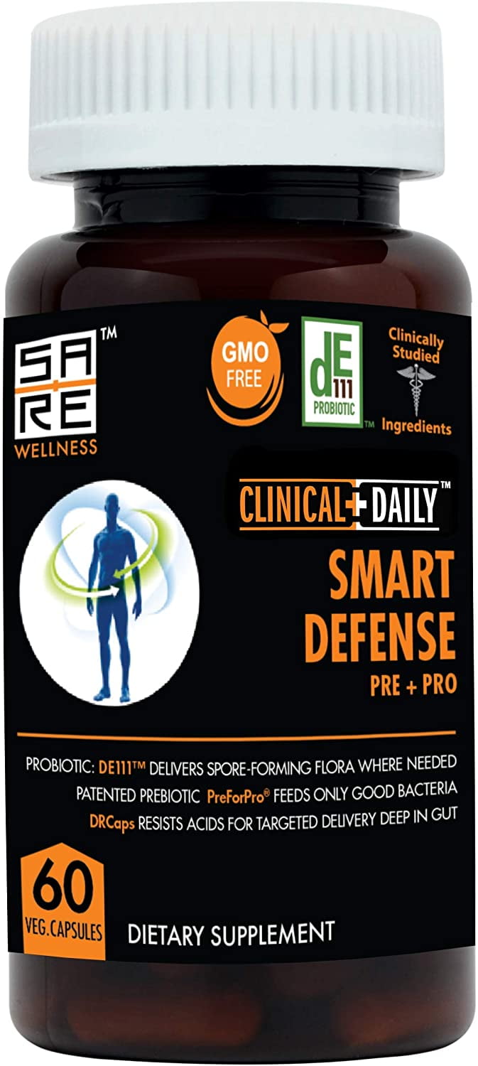 CLINICAL DAILY Smart Defense Pre + Pro. Vegan Probiotics and Prebiotics