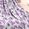 thumbnail image 3 of Purple Butterfly Flower Pattern Blanket,Comfortable Soft Flannel Throw Blanket,All Season,Warm Lightweight Blankets for Sofa Bed Couch Living Room Chair,30"x40", 3 of 4