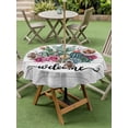 thumbnail image 3 of Outdoor Tablecloth with Umbrella Hole and Zipper, Summer Tropical Plants Round Table Cloth 60 Inch Waterproof Tablecloth, Farmhouse Cactus Wooden Grain Picnic Table Cover for Patio Camping, 3 of 7