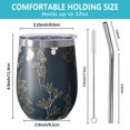 thumbnail image 5 of Floral 12oz Stainless Steel Insulated Wine Tumbler with Lid and Straw – Double Wall Vacuum Mug for Hot & Cold Drinks, 304 Steel Interior, Sweat-Free Design,Thanksgiving,Christmas, Spring,Flower, 5 of 5