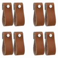 thumbnail image 1 of 8 Pcs Handcrafted Leather Cabinet Handles for Drawers and Doors Dresses Knobs Pure Leather Pulls, 1 of 5