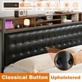 thumbnail image 3 of EnHomee King Bed Frame Storage Bed Frame King Size Upholstered Bed with Bookcase&Charging Station Metal Platform Bed Frame with Storage, 3 of 8
