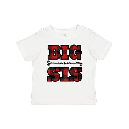 

Inktastic Big Sis Buffalo Plaid Sister Gift Toddler Toddler Girl T-Shirt