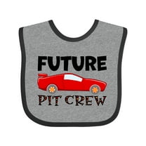 Inktastic Future Pit Crew Red Race Car Boys or Girls Baby Bib