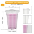 thumbnail image 2 of Toorise 100Pcs Plastic Cups Food Grade Disposable Cups with Strawless Sip Lids Crystal Clear Plastic Coffee Cups Eco Friendly To Go Cups for Iced Coffee Smoothies Soda Juice, 2 of 10