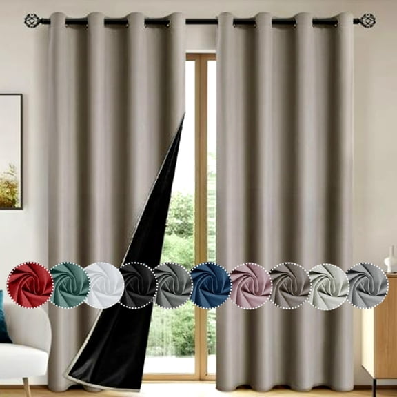 Bxaolu Blackout Curtains & Drapes for Bedroom 78.75" Long, Room Darkening Grommet Curtains/Panels/Drapes for Living Room, Back Tab Curtains Thermal Insulated Light Blocking 1 Panel[39.37"W], Khaki