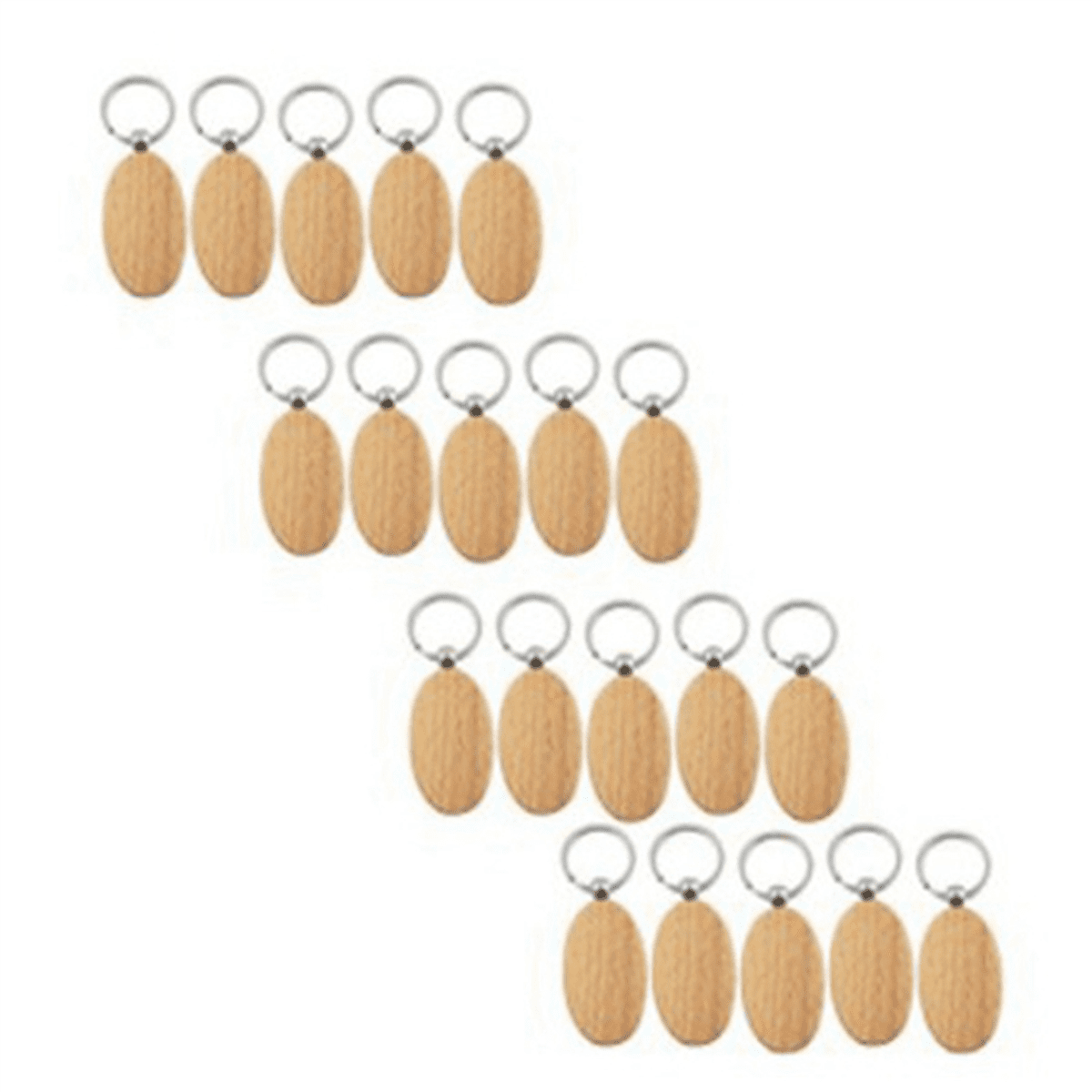 500Pcs Blank Oval Ellipse Wooden Key Chain DIY Promotion Keychain Pendant Keyring Tags Promotional Gifts