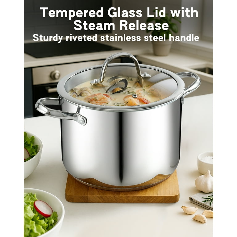 Cooks Standard Classic 8-Quart Stainless Steel Dutch Oven