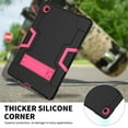 thumbnail image 6 of SaniMore Hybird Case for Samsung Galaxy Tab A8 Case 10.5" 2022 SM-X200/X205, Rugged Heavy Duty Protective Case Hidden Kickstand Dual Angle Stand Shockproof Anti-drop Case, Black+Rose, 6 of 7