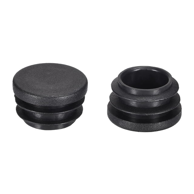 Tapa de extremo de tubo redonda negra de PE de 0.87" para muebles de acero, cubiertas de tubo, inserto de 50 piezas
