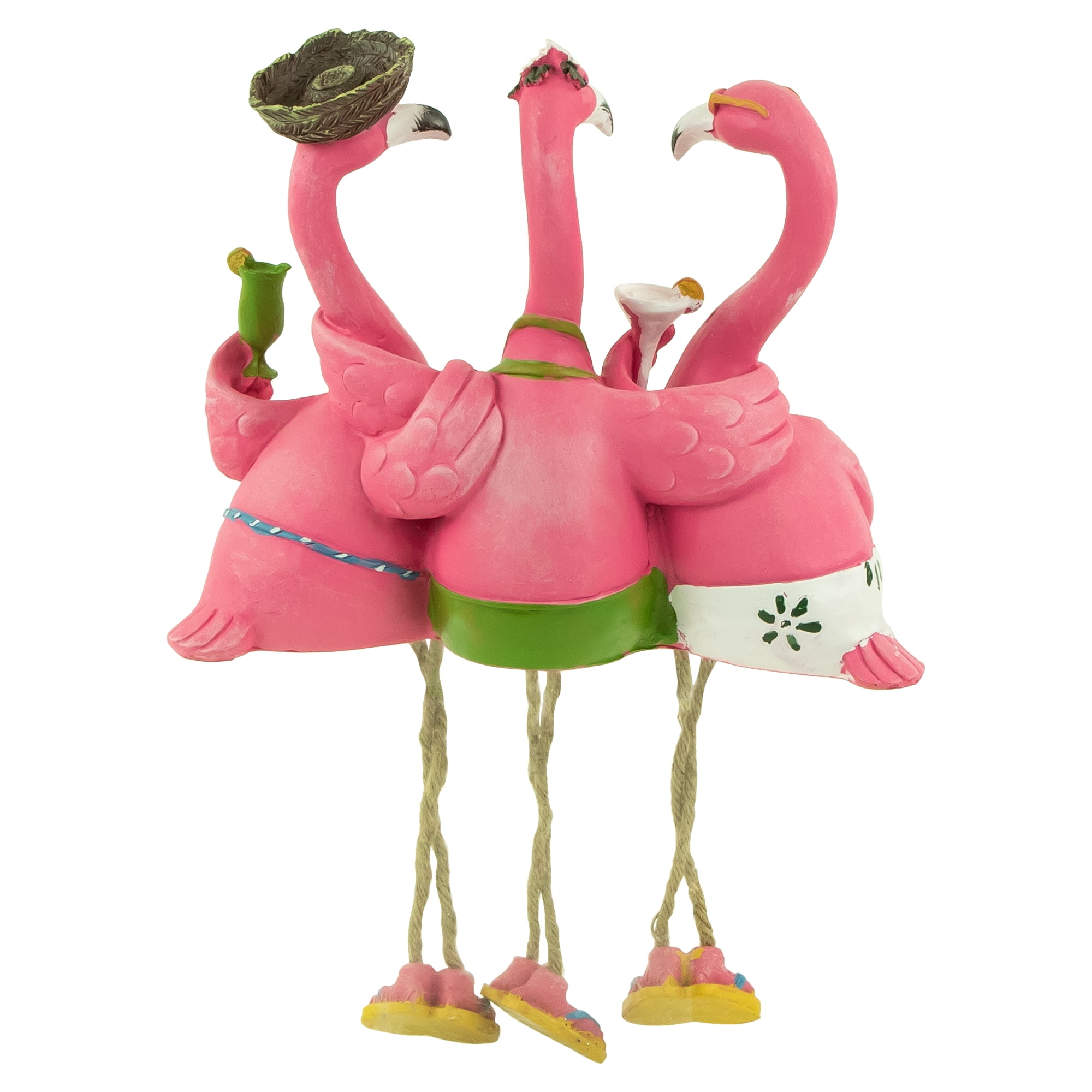13" The Three Amigos Flamingo Outdoor Garden Statue