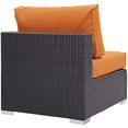thumbnail image 3 of Modway Convene Aluminum and Rattan Patio Armless Chair in Espresso/Orange, 3 of 4