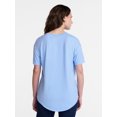 thumbnail image 4 of Time and Tru Women's V-Neck Tunic Tee with Short Sleeves, Sizes XS-XXXL, 4 of 6
