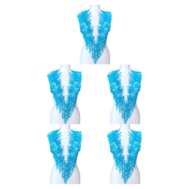 Billuyoard Apliques de encaje exquisito para corpiño de boda DIY o accesorio para vestido de baile La mano de obra es exquisita azul claro A Type2 NO2