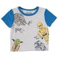 thumbnail image 3 of STAR WARS Baby Boys Bodysuit Shorts and T-Shirt Set - Baby Yoda Baby Clothes Grey/Navy, 6-9 Months, 3 of 4